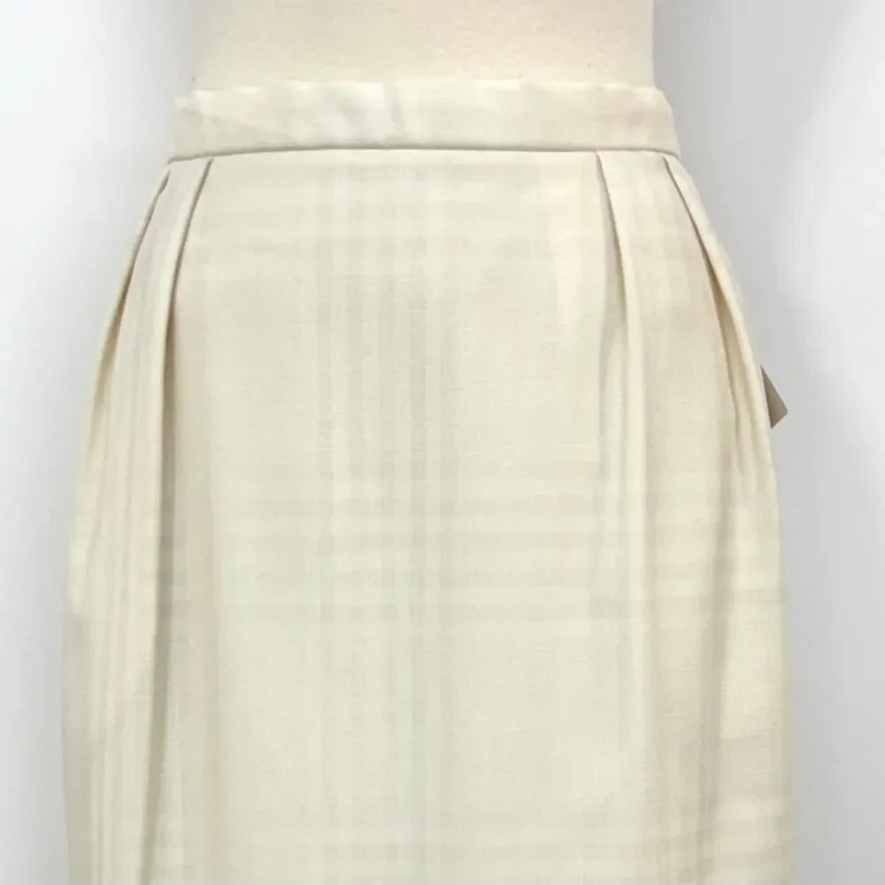 Christian Dior Suit 2pc Double Breasted Blazer and Skirt Cream 12 Vtg w/ Tags